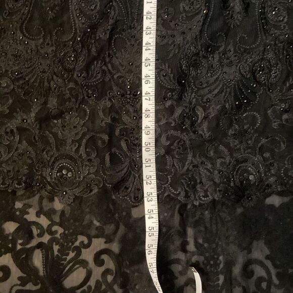 Mon Cheri Black Sparkle Evening Gown Prom Dress Mermaid Skirt with Train Size 4 - Picture 16 of 16